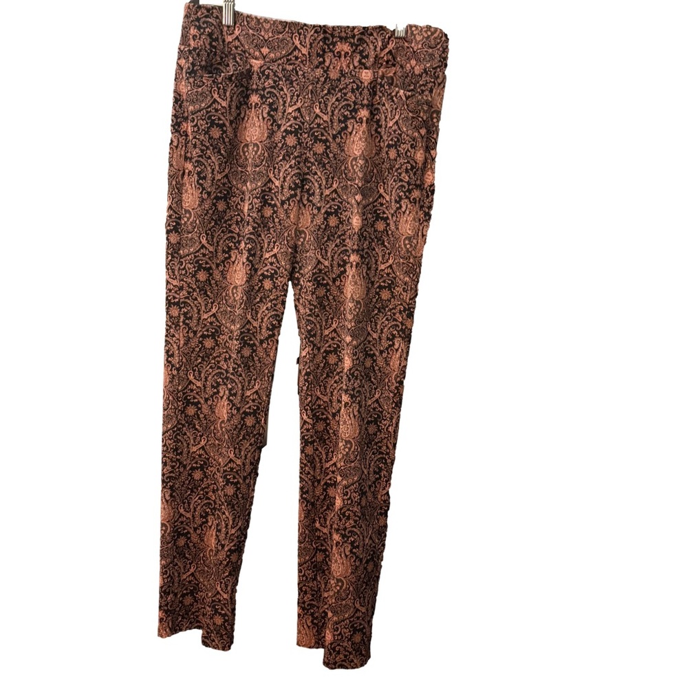 Soft Surroundings Chic Black and Pink Patterned Women's Cropped Pants SZ Medium - Picture 3 of 13